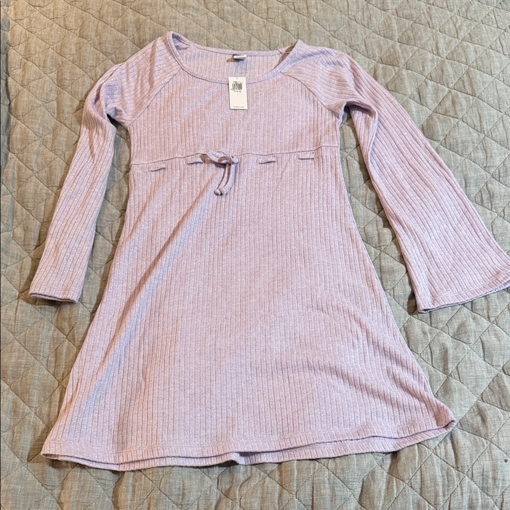 Old Navy Lilac Ribbed Casual Dress